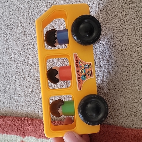 Fisher Price Vintage 1969 Mini Bus Vehicle Little People Yellow - Picture 5 of 7